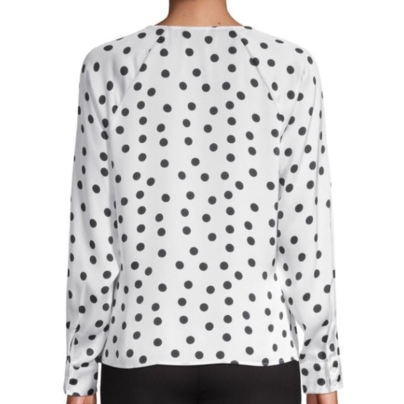 Suitable For Work tie front polka dot blouse - Picture 3 of 8